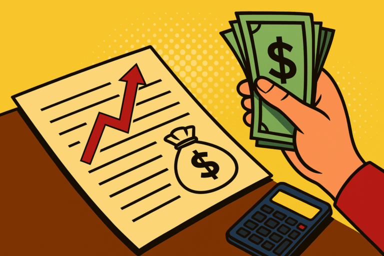 Illustration représentant la bonne santé financière d’une entreprise grâce à une gestion administrative structurée et une trésorerie maîtrisée.